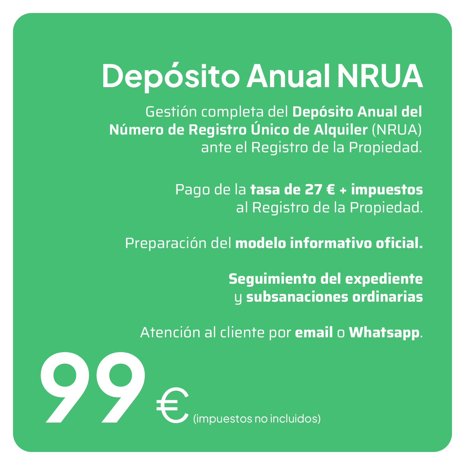Depósito Anual NRUA – Presentación Modelo Informativo